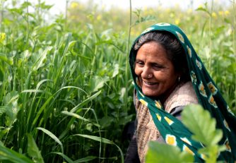 a lady in very tall grass
